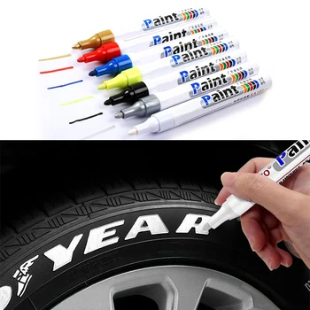 Weiß Wasserdicht Autos Rad Reifen Fettige Mark Stift Auto Gummi Reifen Farbe Stift Cd Metall Permanent Farbe
