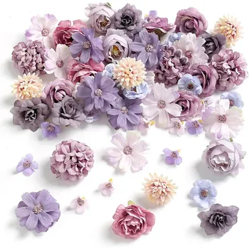 4 cm Seide Rose Künstliche Gänseblümchen Blütenköpfe für Handwerk Kranz Hochzeit Dekor DIY Tisch (20 Stück)