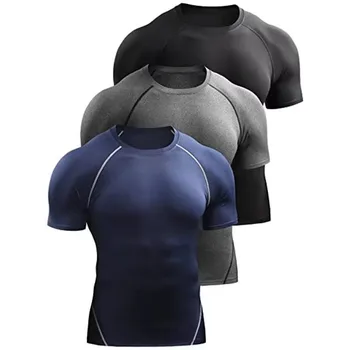 Fitnesskleidung für Herren, Outdoor-Sport, schnell trocknend, kurzärmeliges T-Shirt, Training, Profi, Laufen