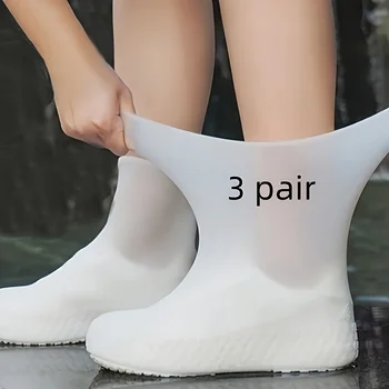 3 Paar Stiefel-Überschuhe, wasserdicht, Unisex-Schuhschutz, elastisch, verschleißfest, für den Außenbereich