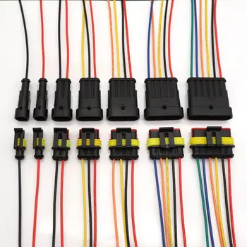 1 2 3 4 5 6 Weg 1P 2P 3P 4P 5P auto stecker Männlich & Weiblich Wasserdichte Elektrische Stecker mit kabel