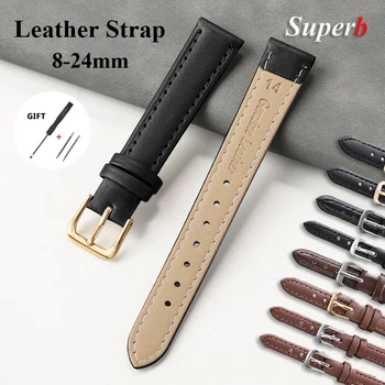 8mm 10mm 12mm 14mm 16mm 18mm 20mm 22mm PU Leder Uhrenarmband für Männer Frauen Weiches Leder Handgelenk Band