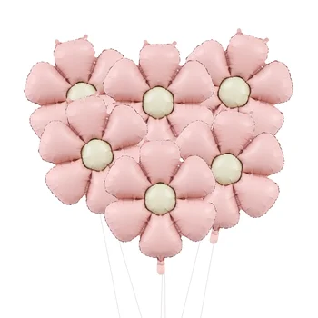 50,5x40cm Mattrosa Candy Daisy Ballon Aluminiumfolienballon Mädchen Brautparty Geburtstagsfeier (6 Stück)