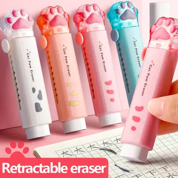 Kawaii einziehbarer Radiergummi, süße Katze, koreanisches Briefpapier, Gummi-Zeichnungsradiergummis
