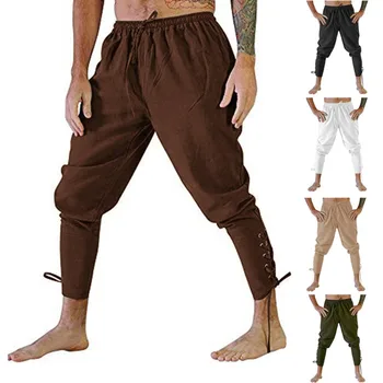 Piratenhose, Wikinger-Kostüm für Herren, Renaissance, mittelalterliche Hose, Kordelzug, Shorts