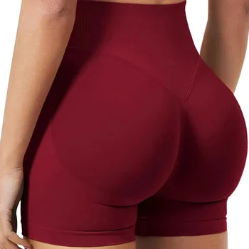 Damen-Sommershorts, niedrige Taille, nahtlose Shorts, Turnhose, Yoga-Shorts, Laufshorts und hochelastische