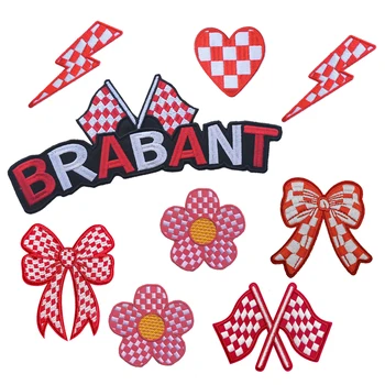 Karneval Flagge Patches für Kleidung Eisen auf gestickten Näh applikation Abzeichen Brabant Emblem
