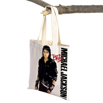 Superstar Michael Jackson Lady Shopper-Taschen, Tragetasche, wiederverwendbar, modisch, beidseitig bedruckt