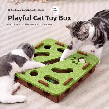 Katze Puzzle Spielzeug Filz Puzzle Box Katze Übung Spielzeug Mit Ball Indoor Sport Unterhaltung Jagd Katze