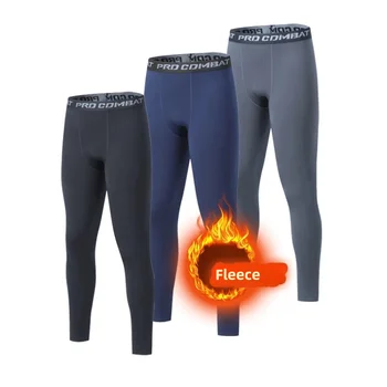 Winter Männer Thermo-unterwäsche Mann Fleece Leggings Strumpfhosen Warme Lange Hosen Thermo Kompression Hosen