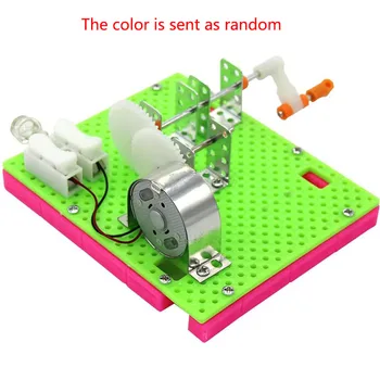 Lustige Wissenschaft Physikalische Experiment Kleine Erfindung Bildung Spielzeug DIY Handkurbel Generator