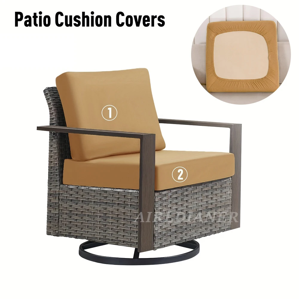Elastische Terrasse Sofa Abdeckungen Einfarbig Sofa Kissen – Bild 5