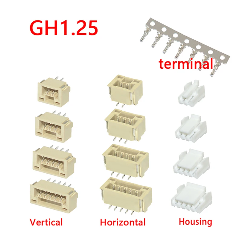 20 Stück JST GH1.25-Stecker mit Schloss GH 1,25 mm