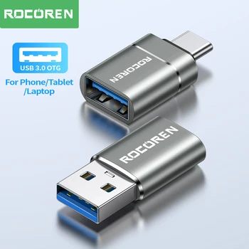 Rocoren USB Typ C OTG Adapter USB C Stecker auf USB 3.0 Buchse Kabel Konverter für MacBook Samsung S22 S20