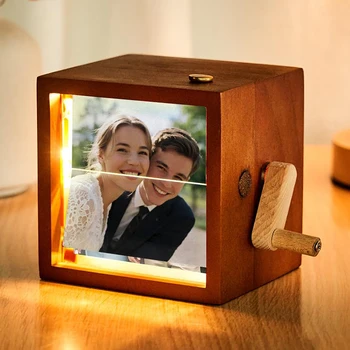 Benutzerdefinierte Foto-Flip-Book-Rahmen, Foto-Animationsbox, handgekurbeltes Fotoalbum, drehbare Memory-Box
