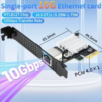 10G Ethernet-Netzwerkkarte 1-Port PCIe 4.0 X1 Realtek8127(PXE) Multi-Gigabit-Netzwerksgeschwindigkeiten 10G