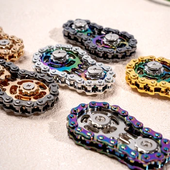 1 buntes Fidget-Spinner-Spielzeug aus Metall in Fahrradketteform, wirksam bei Stressabbau