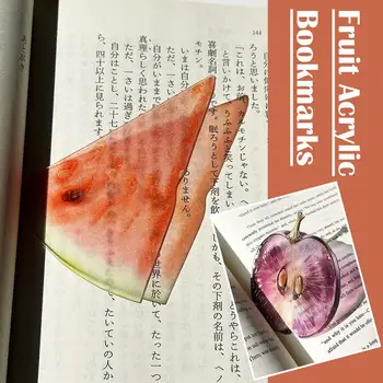 Kreatives Frucht-Acryl-Lesezeichen Ästhetisches Durchscheinendes Wassermelonen-Orangen-Lesezeichen im Ins-Stil