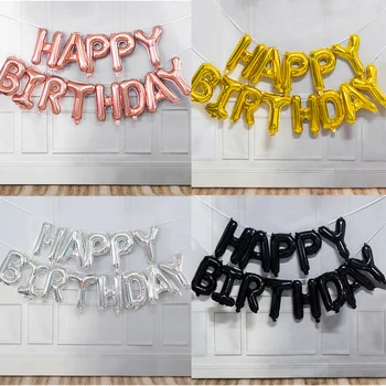 16 Zoll alles Gute zum Geburtstag Dekoration Luftballons rosa blau Buchstaben Folienballons Set Geburtstag