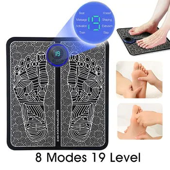 Fußmassagegerät, 8 Modi, 19-stufiges elektrisches Fußmassagegerät, Kraft, leicht, entlastet den Fußdruck
