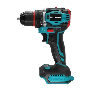 PATUOPRO 10 mm kabellose bürstenlose elektrische Bohrmaschine, 2-Gang-Metallspannfutter, Schraubendreher