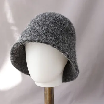 Herbst-Winter Woll-Bucket-Hat für Damen, Modischer Vintage Fischerhut, Vielseitige Mütze, Frühlings-Filzhut
