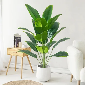 Künstliche Pflanzen Große Tropische Palme Gefälschte Bananen Pflanzen Blätter Real Touch Kunststoff Monstera