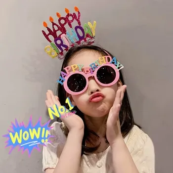 Geburtstags feier Requisiten alles Gute zum Geburtstag Brille dekorative Stirnband Mädchen Haarschmuck Foto