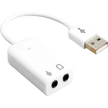 Externe 7.1-Kanal-USB-Soundkarte mit 3,5-mm-Klinkenstecker, USB-Audio-Adapter für Kopfhörer und Mikrofon