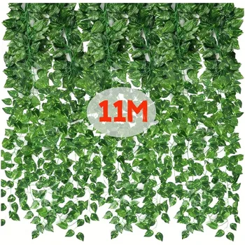 4/10M Künstliche Pflanze Grüne Efeu-Girlande Künstliche Ranken Hängende Ranken für Außenbereich DIY Garten