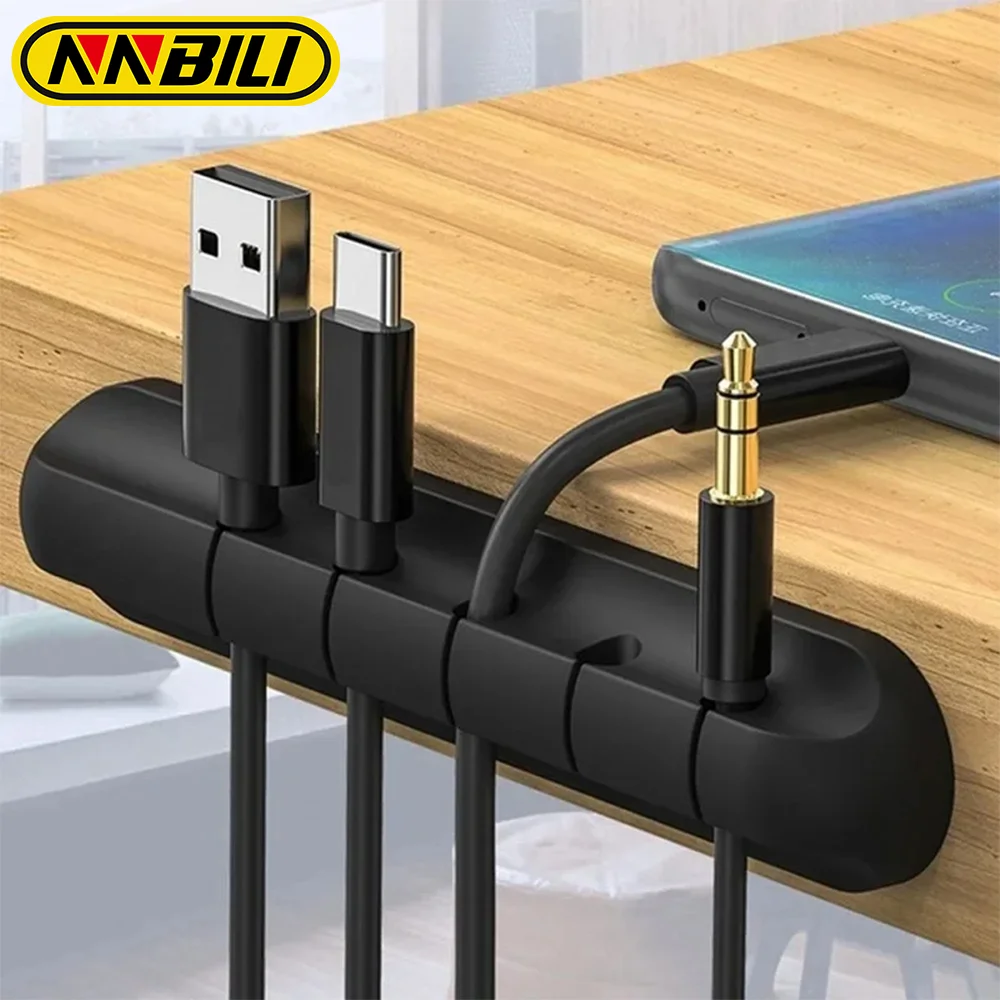 Nnbili Silikon USB Kabel Organizer Kabel wickler Desktop