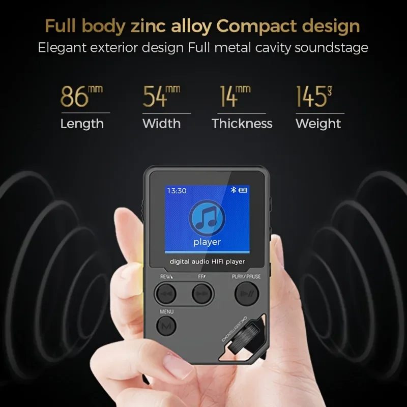C5 8 GB verlustfreier Bluetooth-MP3-Musikplayer, Gehäuse aus – Bild 4