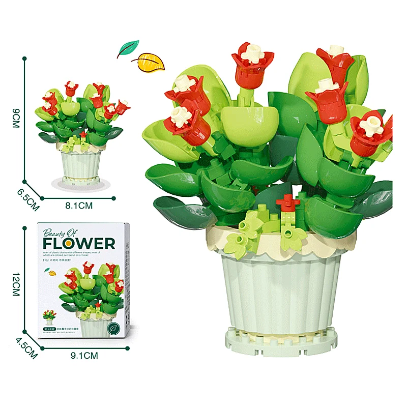 Kreativer Bausteinstrauß, Geschenk zum Topf mit ewiger Blume – Bild 2