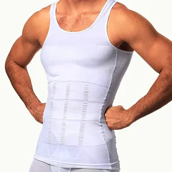 YBFDO Männer Body Shaper Abnehmen Kompression Weste Unterhemd Nahtlose Taille Trainer Tank Top Bauch Kontrolle