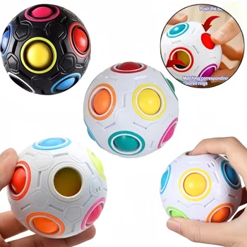 Kinder Antistress Cube Magie Zappeln Spielzeug Puzzle Regenbogen Bälle Kinder Pädagogisches Spielzeug Reliever