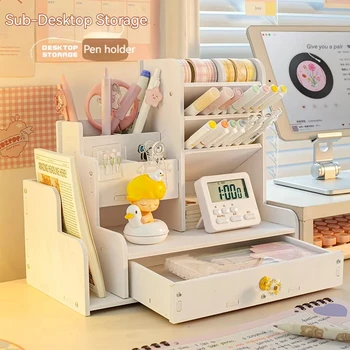 Markierungsstift Bleistifthalter Holz Schreibtisch Organizer Regale Zubehör Desktop Schreibwaren Organizer