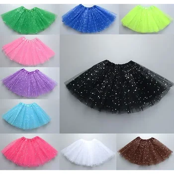 Mädchen Tüll Stern Kurzer Tutu Rock Kinder Fancy Ballett Dancewear Party Kostüm Ballkleid Minirock