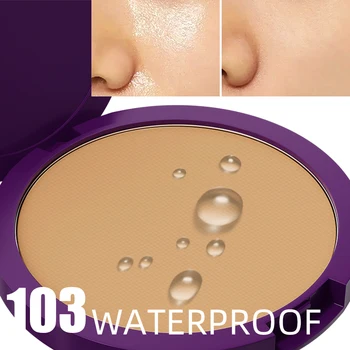 5 Farben Matte Full Coverage Pressed Powder Foundation 24H Fresh Wear Matte Weightless Finishing Powder