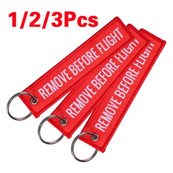 „Remove Before Flight“ gewebter Schlüsselanhänger, spezielles Gepäckanhänger, rote Schlüsselkette