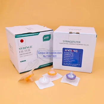 1 Box (50 Stück) Labor 0,22 um/0,45 um steriler Spritzenfilter Nylon/PES/PTFE-Membranfilter