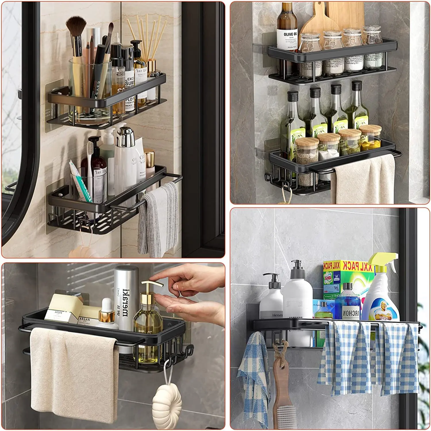 An der Wand montierter Dusch-Shampoo-Rack, Badezimmer-Rack – Bild 4