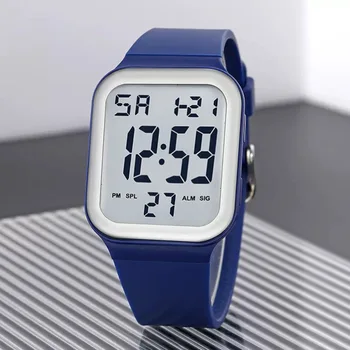 Elektronische Uhr, quadratisch, leuchtend, multifunktional, trendige Sport-Studenten-Elektronikuhr