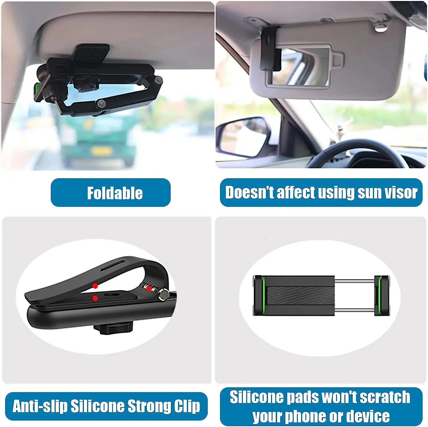 Sonnenblende-Telefonhalter für Auto, multifunktional, 360° ° – Bild 4
