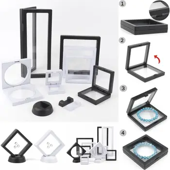 3D-Schwimmrahmen, PE-Folie, Schmuck-Edelstein-Aufbewahrungsbox, schwimmende Halterung, Rahmen, Membran, Ring