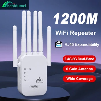 Kebidumei 1200Mbps Wireless WiFi Repeater WIFI Extender Signal Booster 2,4G 5G Dual-band Netzwerk 802,11 ac