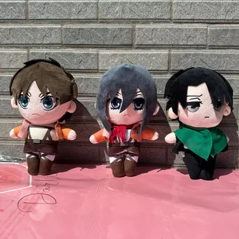 Anime Angriff auf Titan Plüsch Spielzeug Puppe Kawaii Levi Eren Mikasa Nette Kawaii Sammlung Grün Gefüllte
