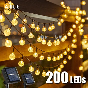 LED Solar Licht String Im Freien Wasserdichte Weihnachten Dekoration 200led Kristall Ball Camping Fee Girlande