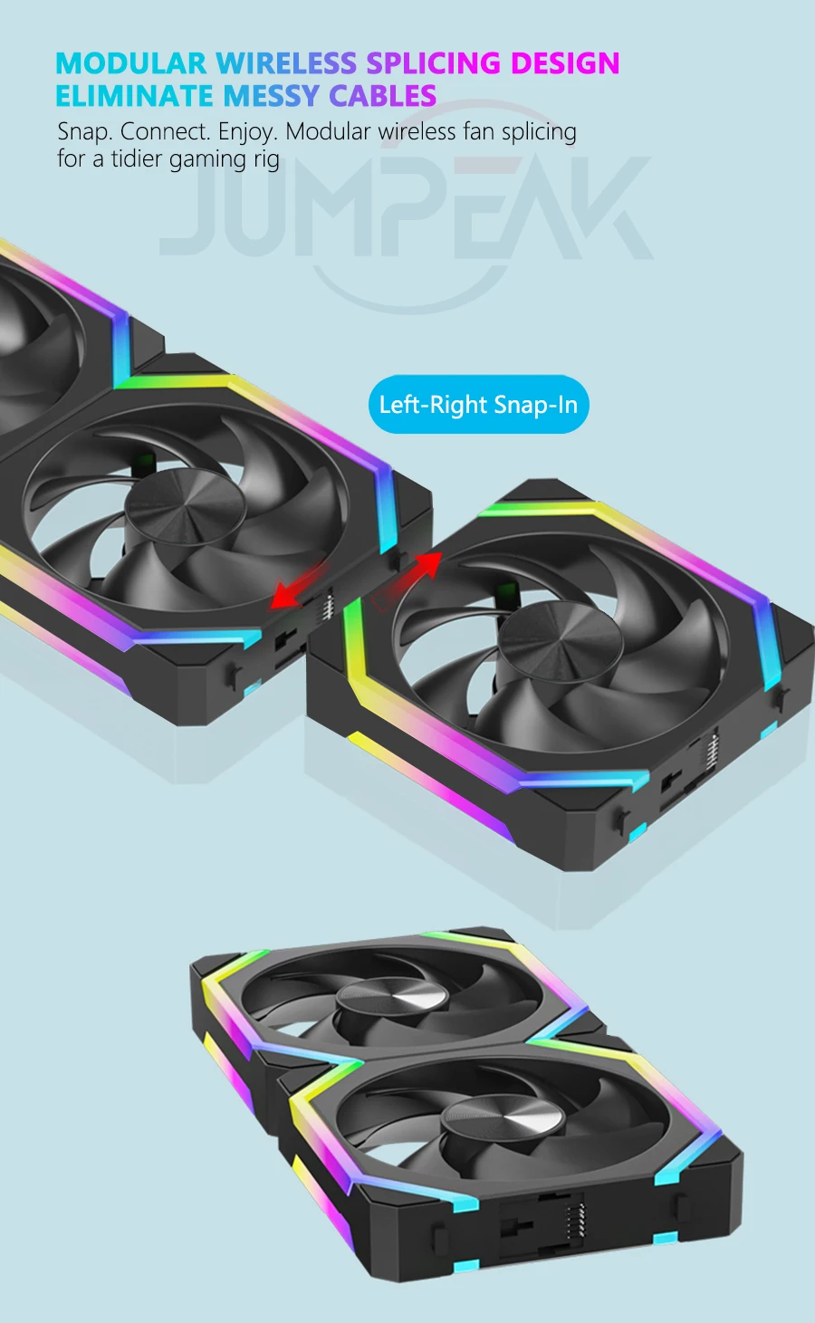JUMPEAK CS120 ARGB-Lüfter, 360 mm, modular, stapelbar – Bild 3