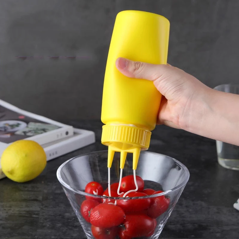 3-Loch-Sauce Squeeze-Gewürzflaschen, Saucenflasche mit – Bild 2