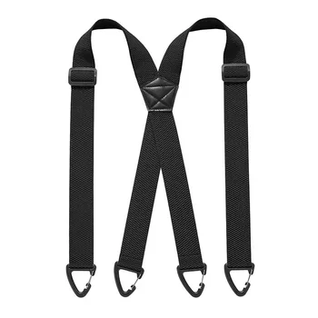 Verstellbare elastische Hosenträger - Schwarze, strapazierfähige Arbeits-Hosenträger für Herren, 3,8 cm breit